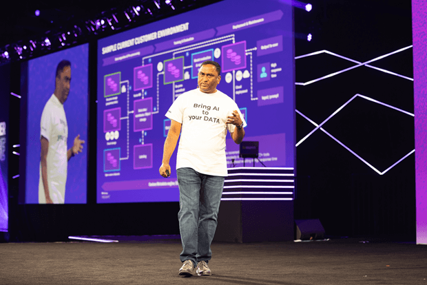 Krish Vitaldevara on stage at INSIGHT 2024