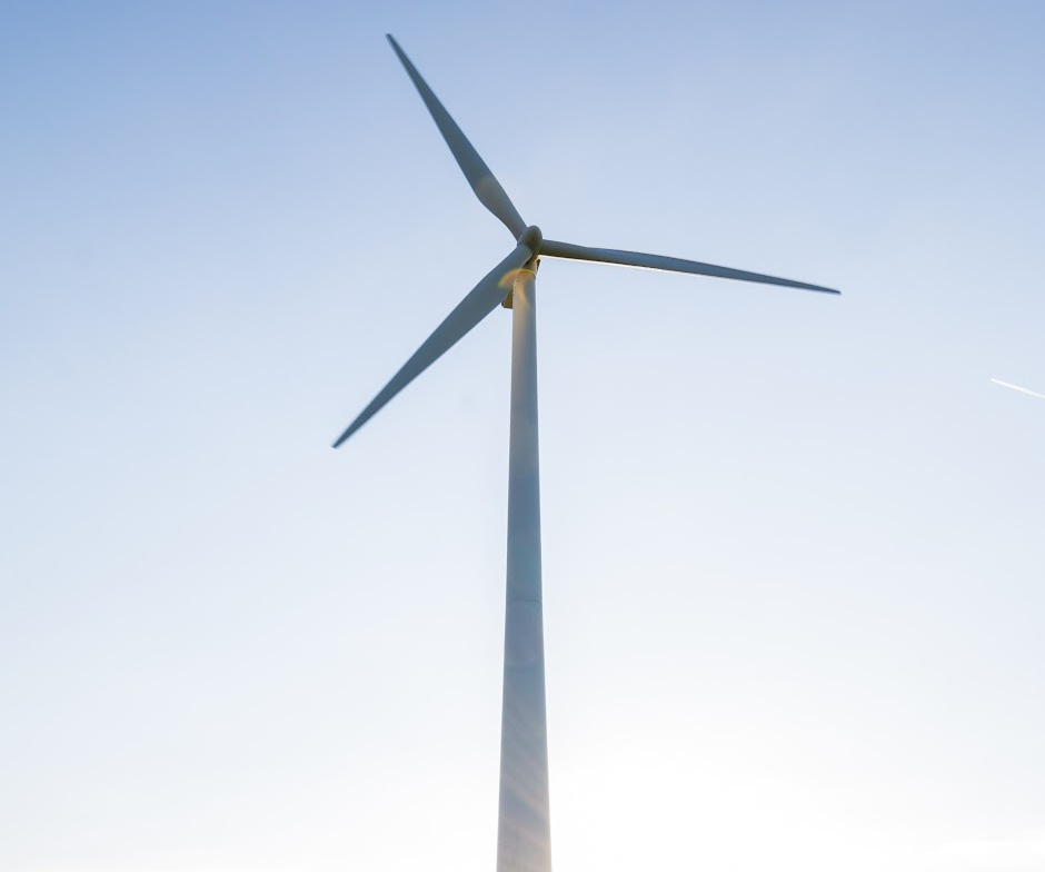 windmill with blades in clear sky
